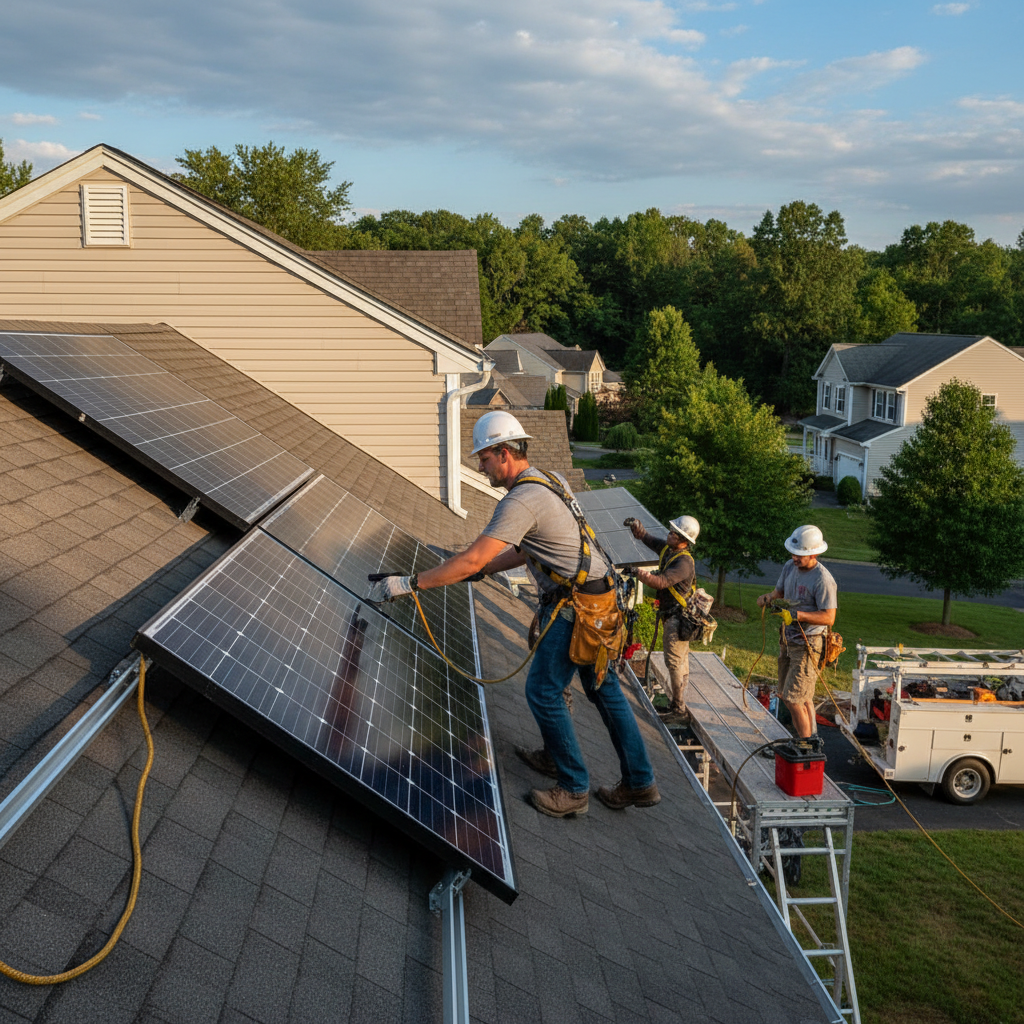 Solar Installation work by Wise Solar in Newark